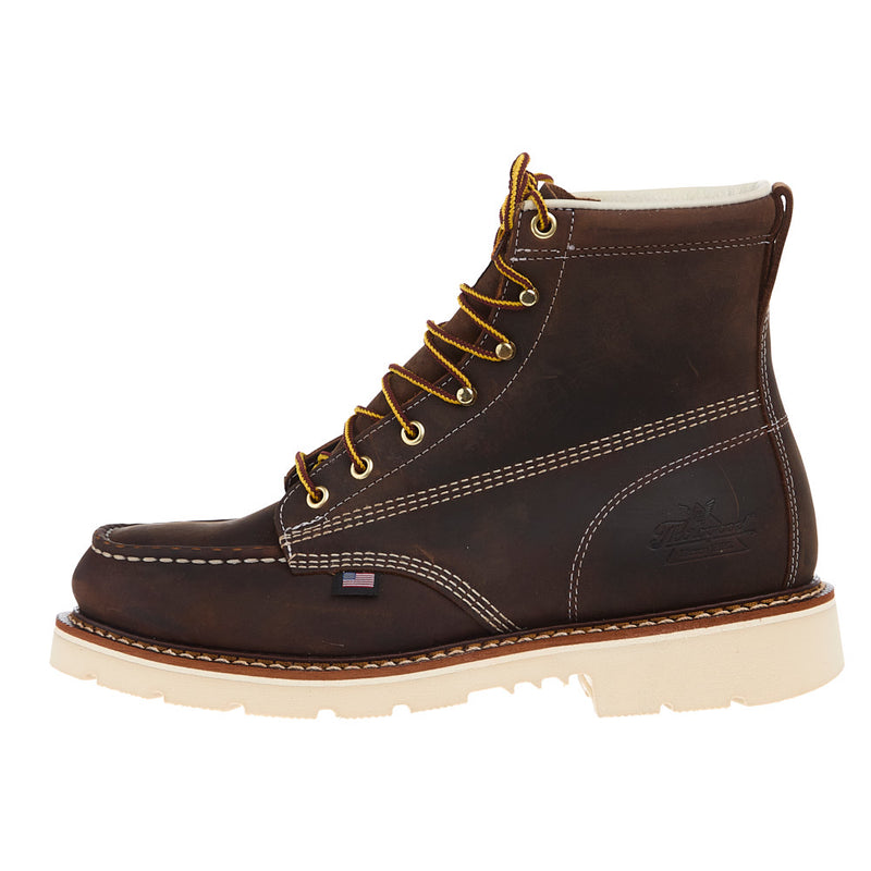 Thorogood Men's Heritage Brown 6In Soft Moc Toe Work Boot