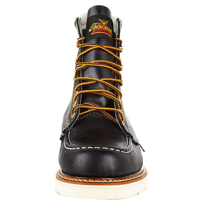 Thorogood Men`s Black 6` Soft Toe Lace Up Work Boot