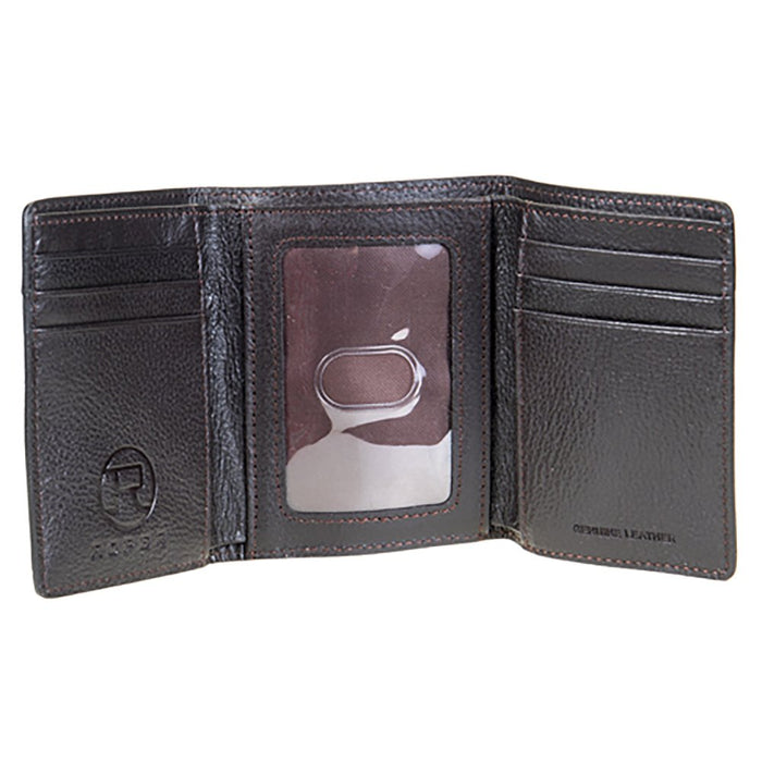 Gem Dandy Accessories Leather Tri-Fold Wallet with Tooled Accents