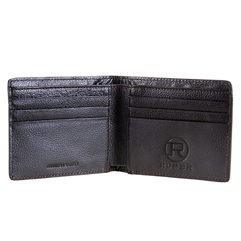 Gem Dandy Accessories Men's Leather Bi Fold Wallet with Tooled Accents