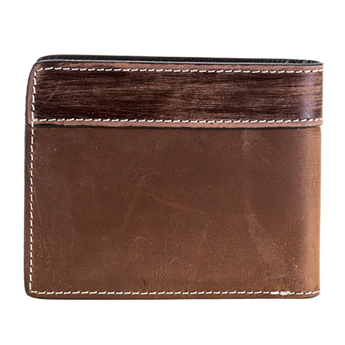 Gem Dandy Accessories Men's Leather Bi Fold Wallet with Tooled Accents