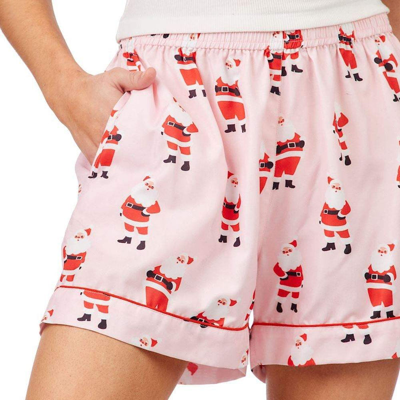 Mud Pie Women's Pink Santa Pajama Bottoms