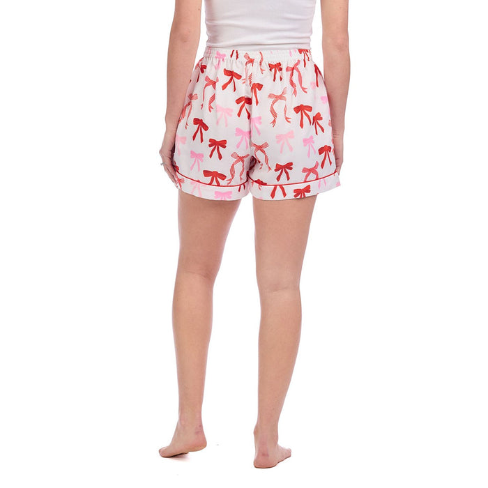 Mud Pie Women's Bow Holiday PJ Shorts