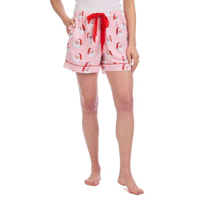 Mud Pie Women's Santa Holiday PJ Shorts
