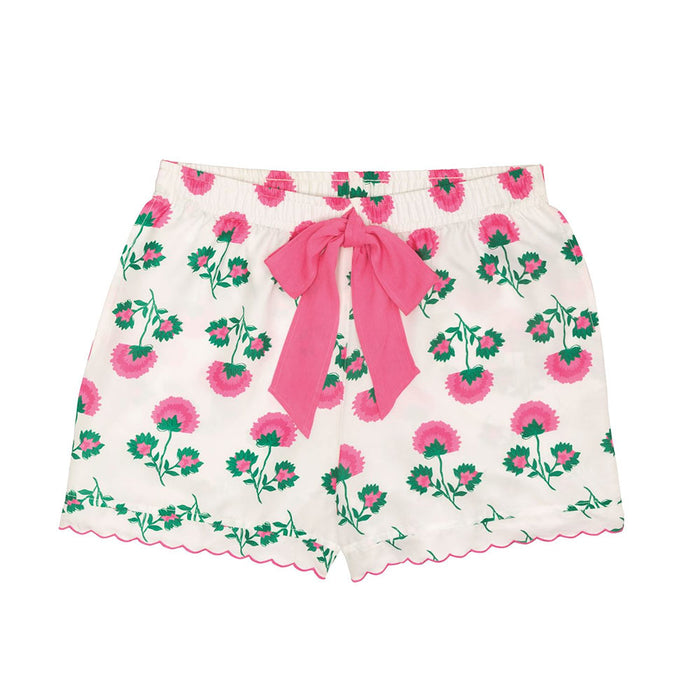 Mud Pie Women's Pink Peony PJ Shorts