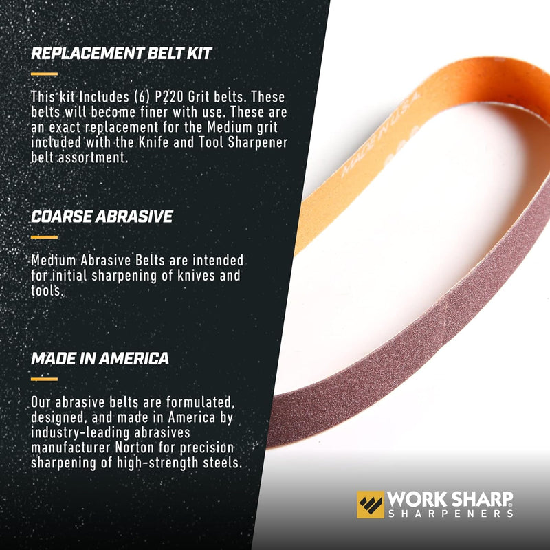 Work Sharp WSKTS Medium P220 Grit Belt Accessory Kit