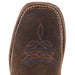 Old West Childrens Dark Brown Bull Hide Print Cutter Toe with Burnt Orange Top Boot