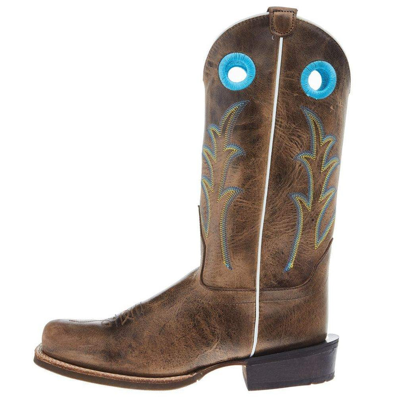 Old West Youth Cactus Light Brown Cutter Toe with Rubber Outsole Boot