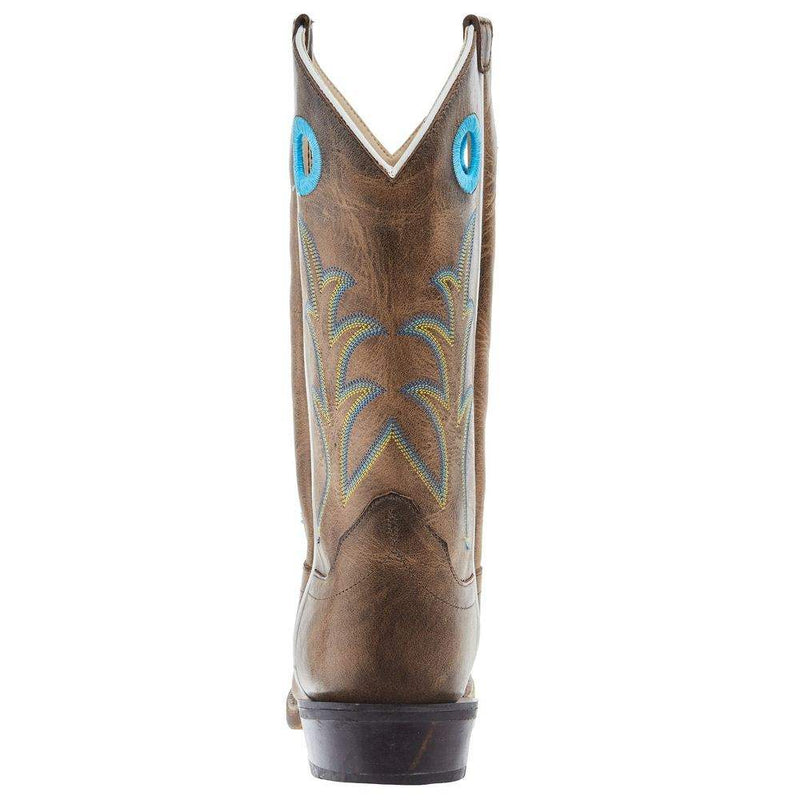 Old West Youth Cactus Light Brown Cutter Toe with Rubber Outsole Boot