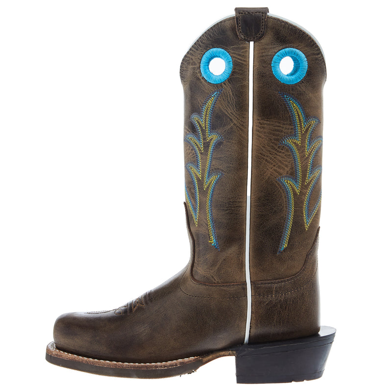 Old West Childrens Cactus Light Brown Cutter Toe with Rubber Outsole Boot