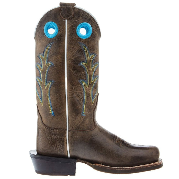 Old West Childrens Cactus Light Brown Cutter Toe with Rubber Outsole Boot