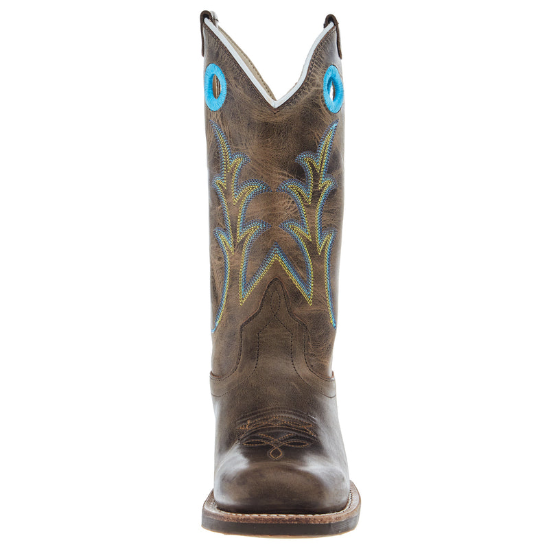 Old West Childrens Cactus Light Brown Cutter Toe with Rubber Outsole Boot