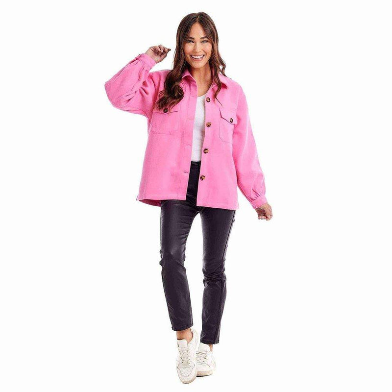 Mud Pie Women's Pink Whitman Shacket