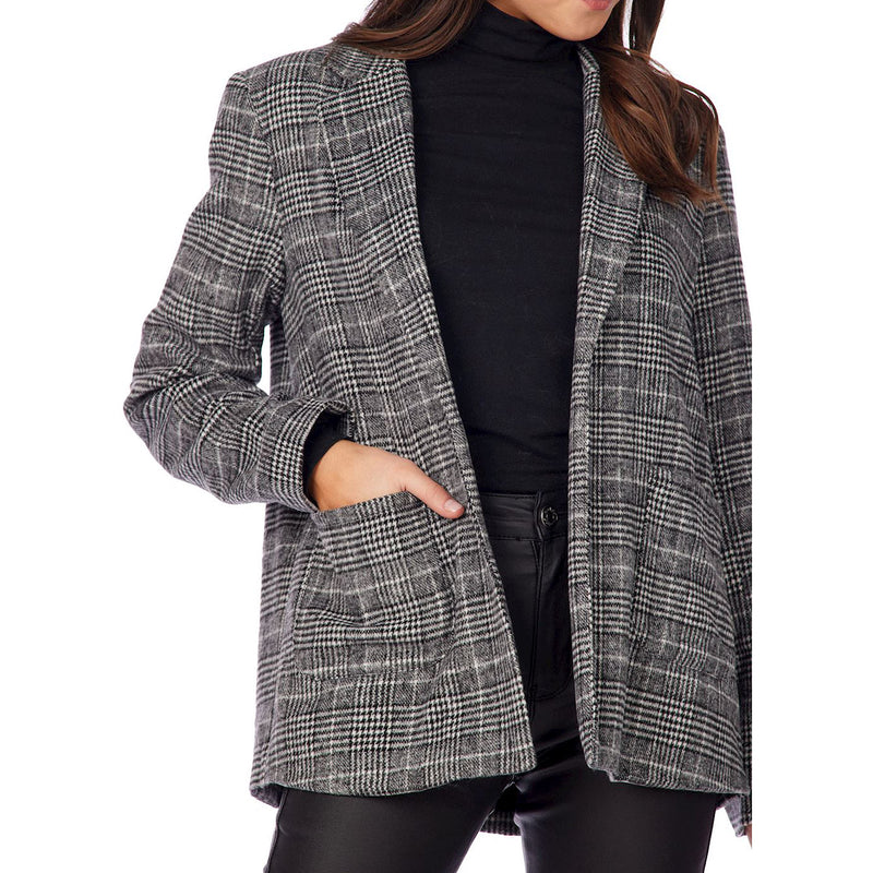 Mud Pie Women's Black Houndstooth Bynes Blazer