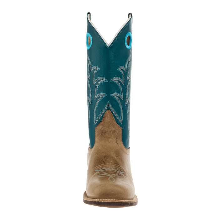 Old West Youth Cactus Ivory Cutter Toe with Antique Turquoise Shaft