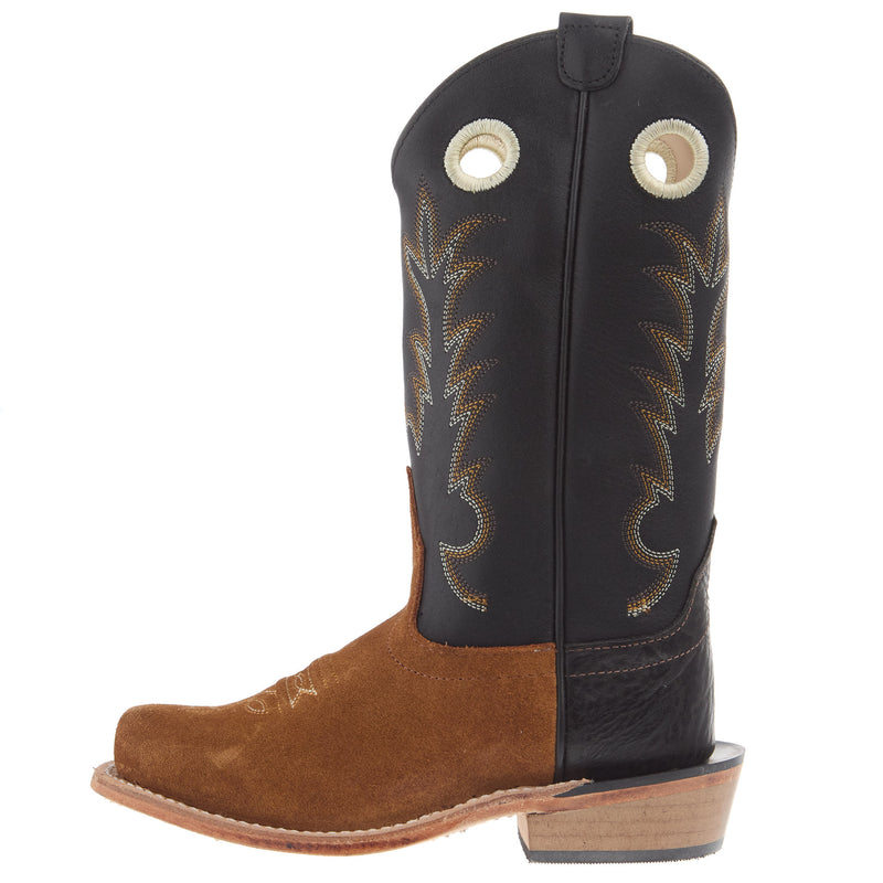 Old West Children`s Light Brown Suede w/ Black Heel Counter and Leather Sole
