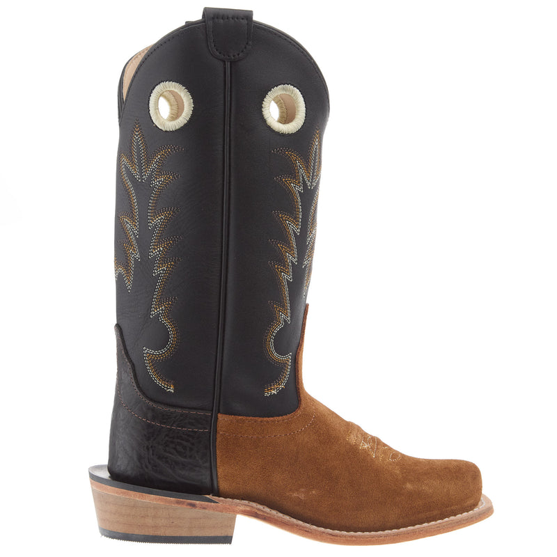 Old West Children`s Light Brown Suede w/ Black Heel Counter and Leather Sole