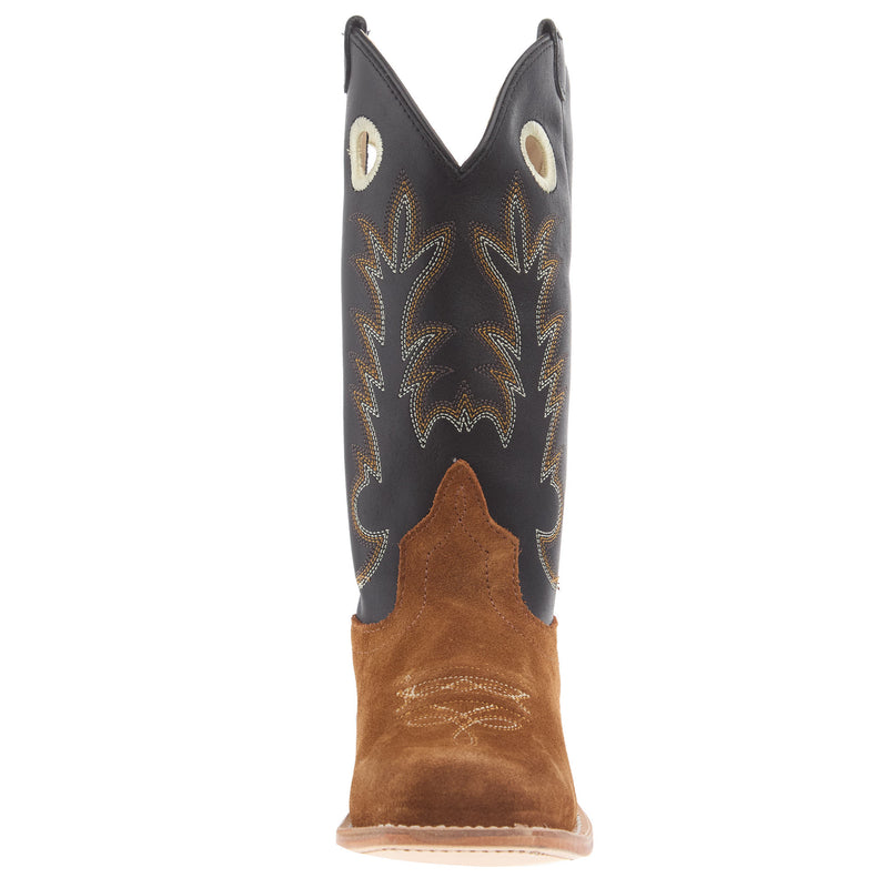 Old West Children`s Light Brown Suede w/ Black Heel Counter and Leather Sole