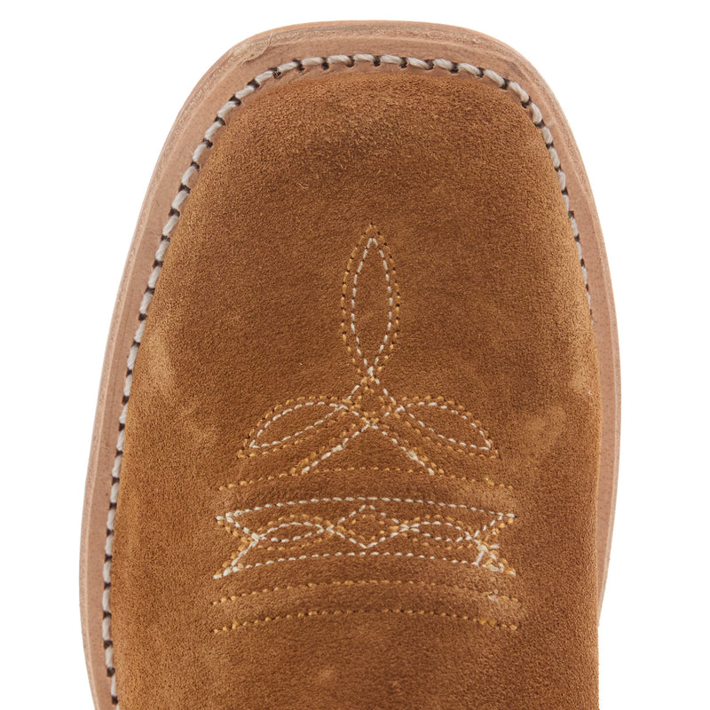 Old West Children`s Light Brown Suede w/ Black Heel Counter and Leather Sole