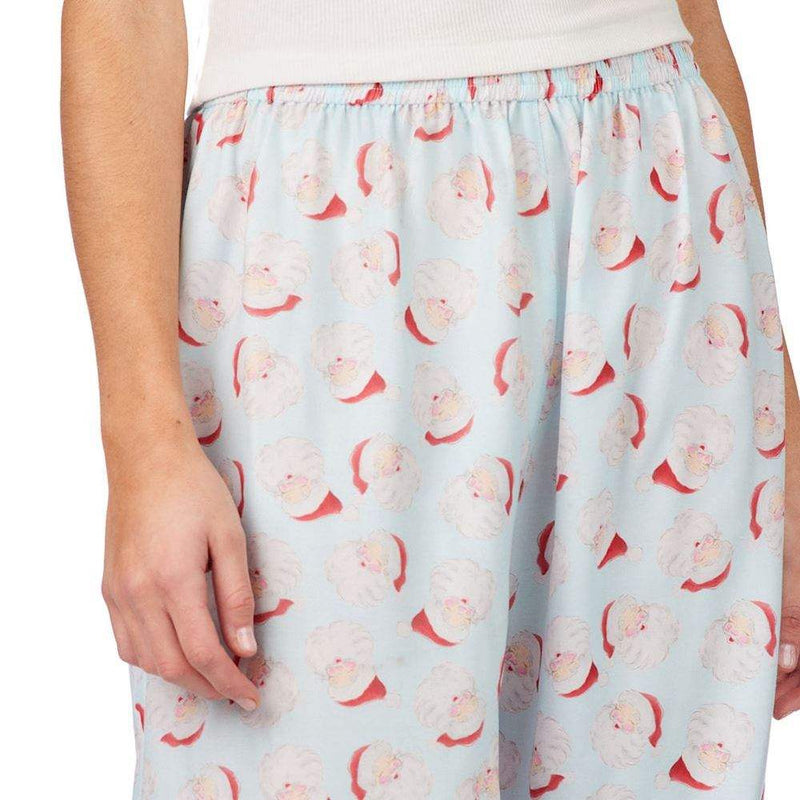 Mud Pie Women's Blue Santa Pajama Pants