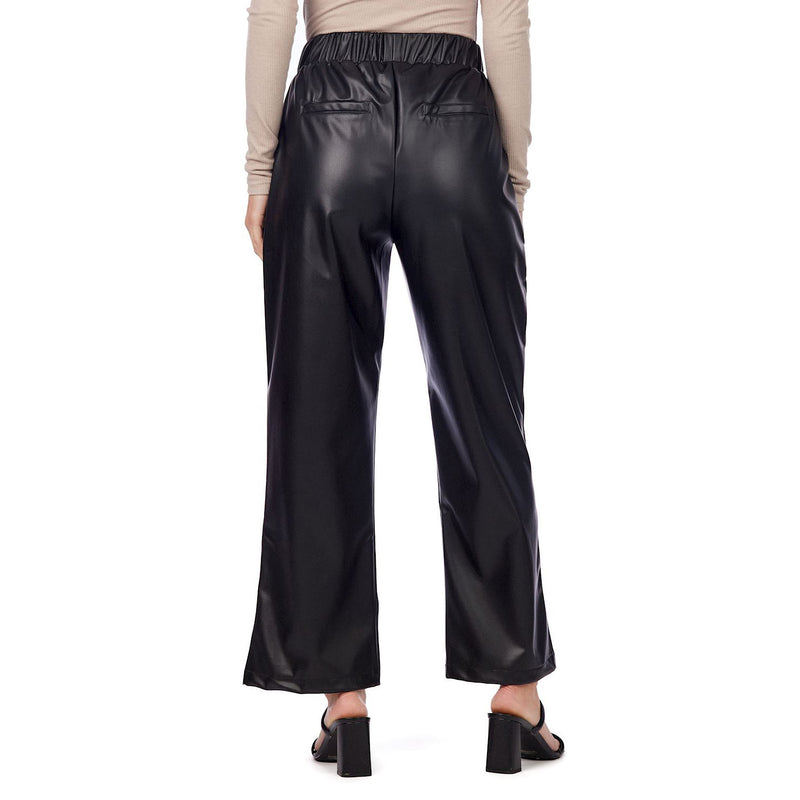 Mud Pie Women's Black Ballard Leather Pants