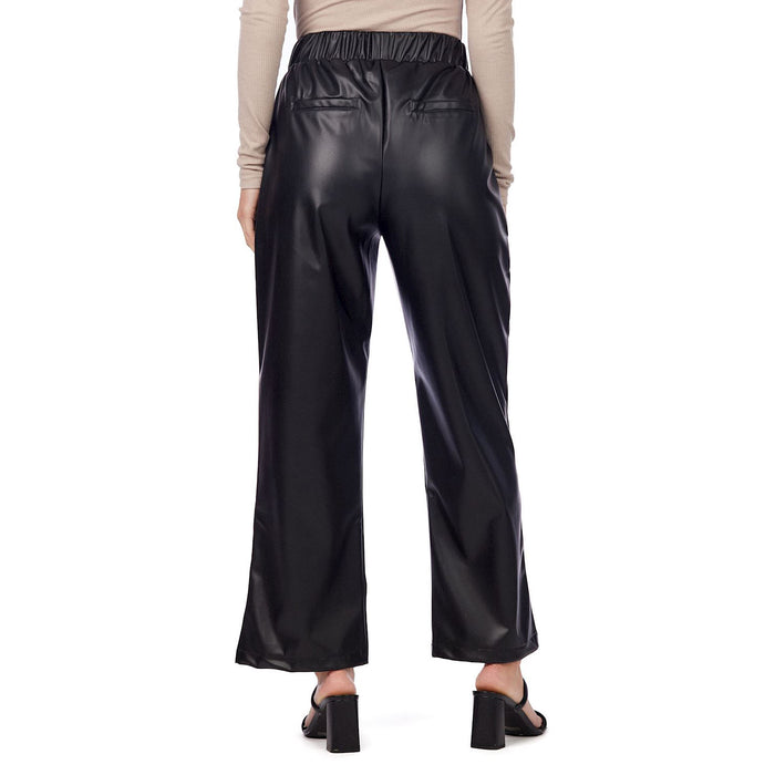 Mud Pie Women's Black Ballard Leather Pants