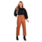 Mud Pie Women's Ballard Tan Leather Pants