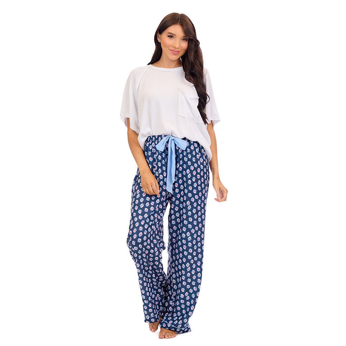 Mud Pie Women's Navy Floral PJ Pants