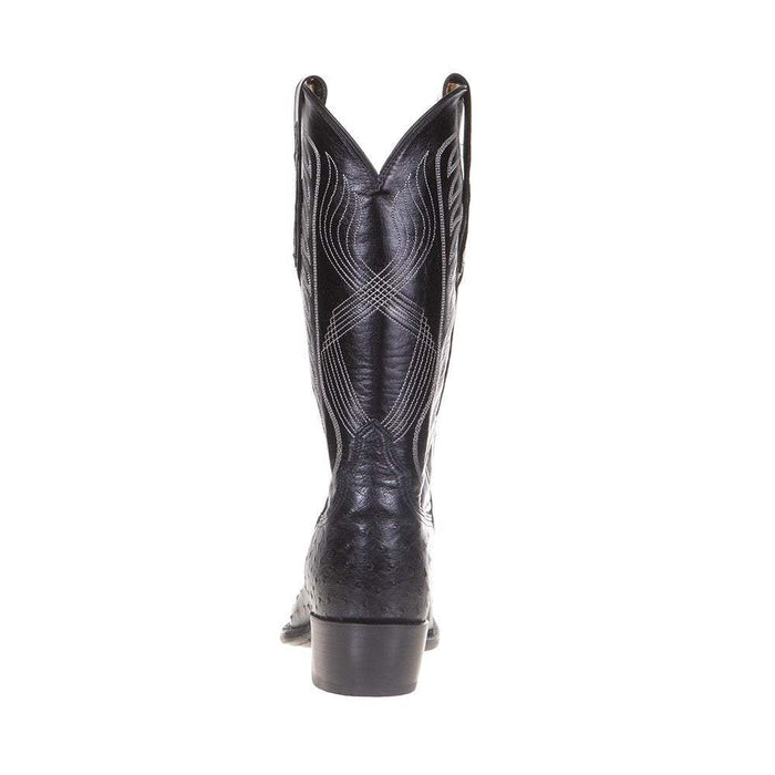 Tony Lama Men's Black Hermoso Full Quill Ostrich 13in. Black Top Cowboy Boots