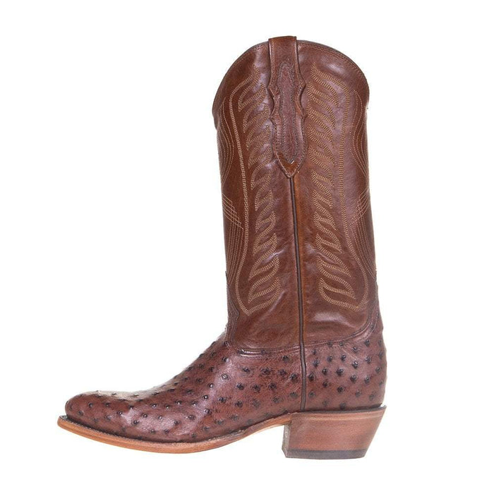 Tony Lama Men's Kango Tobac Full Quill Ostrich 13in. Bourban Top Round Toe Boot