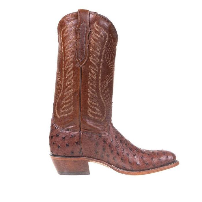 Tony Lama Men's Kango Tobac Full Quill Ostrich 13in. Bourban Top Round Toe Boot