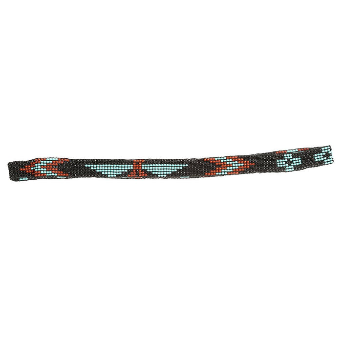 5/8" Beaded Stretch Eagle Red/Turquoise Hat Band