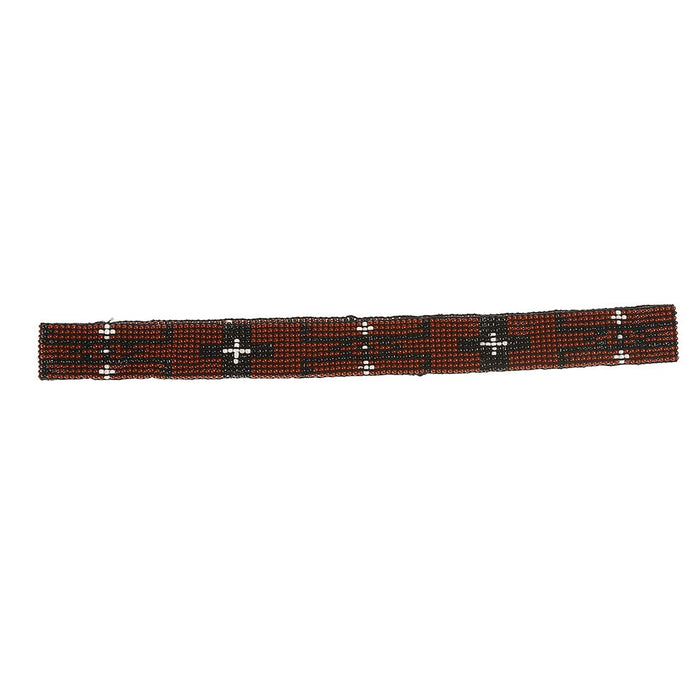 7/8" Beaded Stretch Cross Red/Black Hat Band