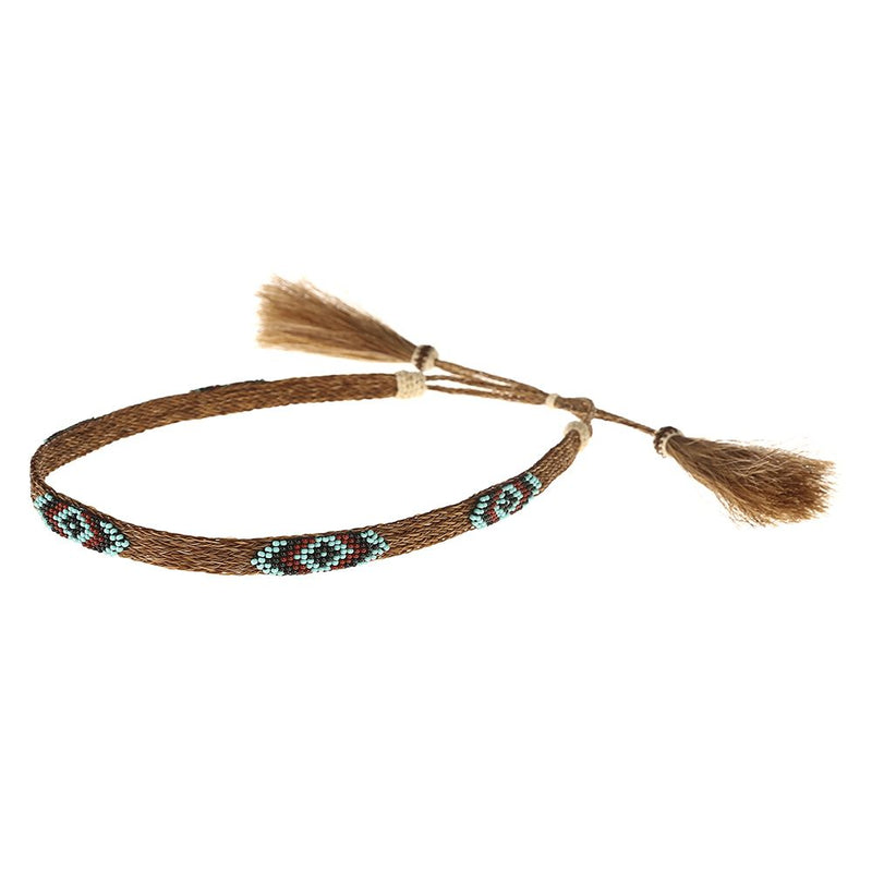 5 Strand W/Bead Brown Tonal