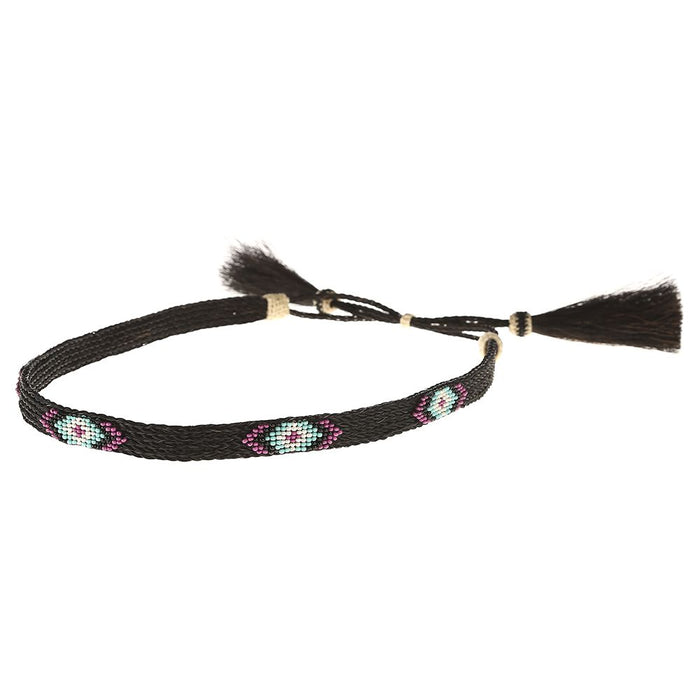 Horsehair 5 Strand W/Beaded Black Hat Band