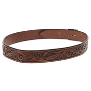 1" Brown Leather Scroll W/Buckle Hat Band