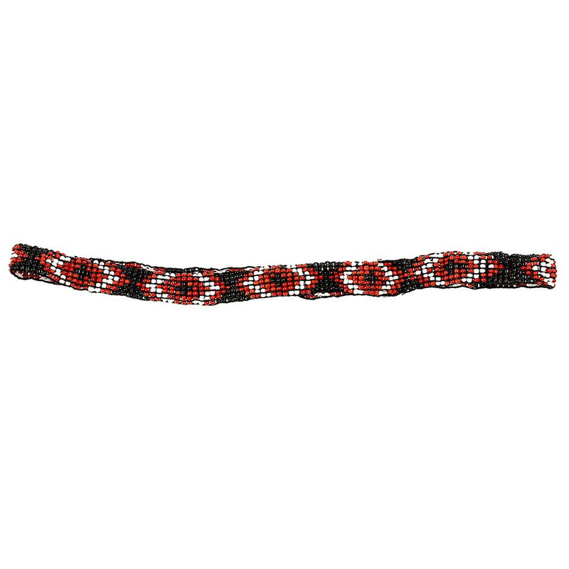 5/8" Beaded Stretch Red/White Hat Band