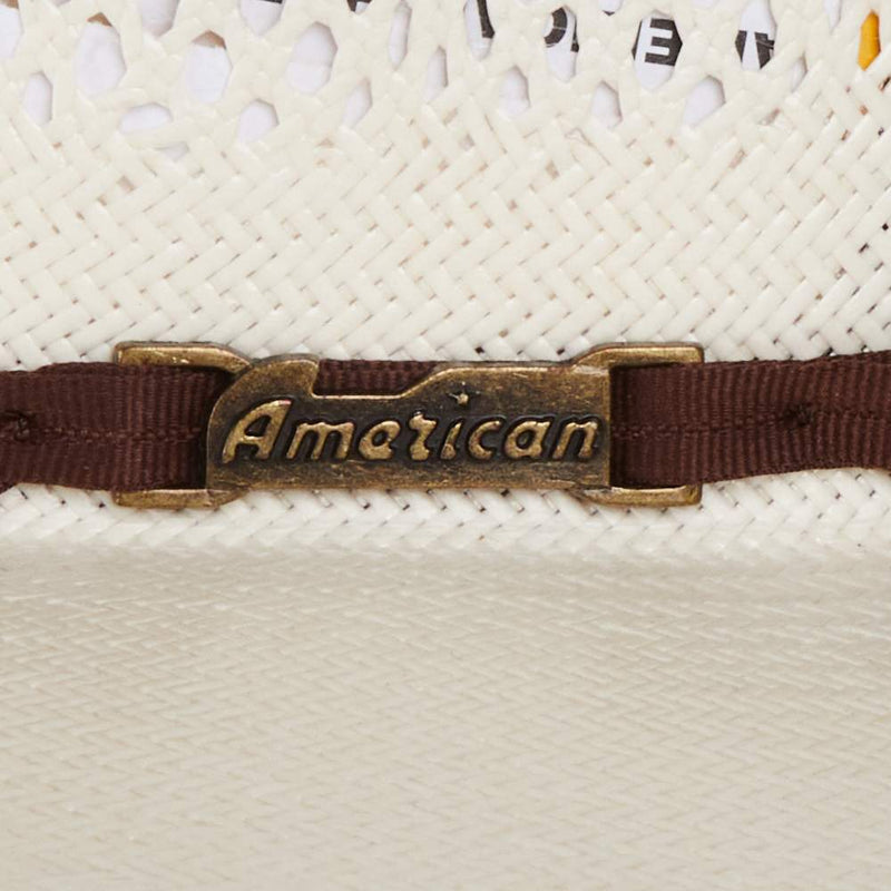 American Hats AHC 8300 Fancy Vent Ivory 4 1/4in. Brim Round Oval Open Crown Cowboy Hat