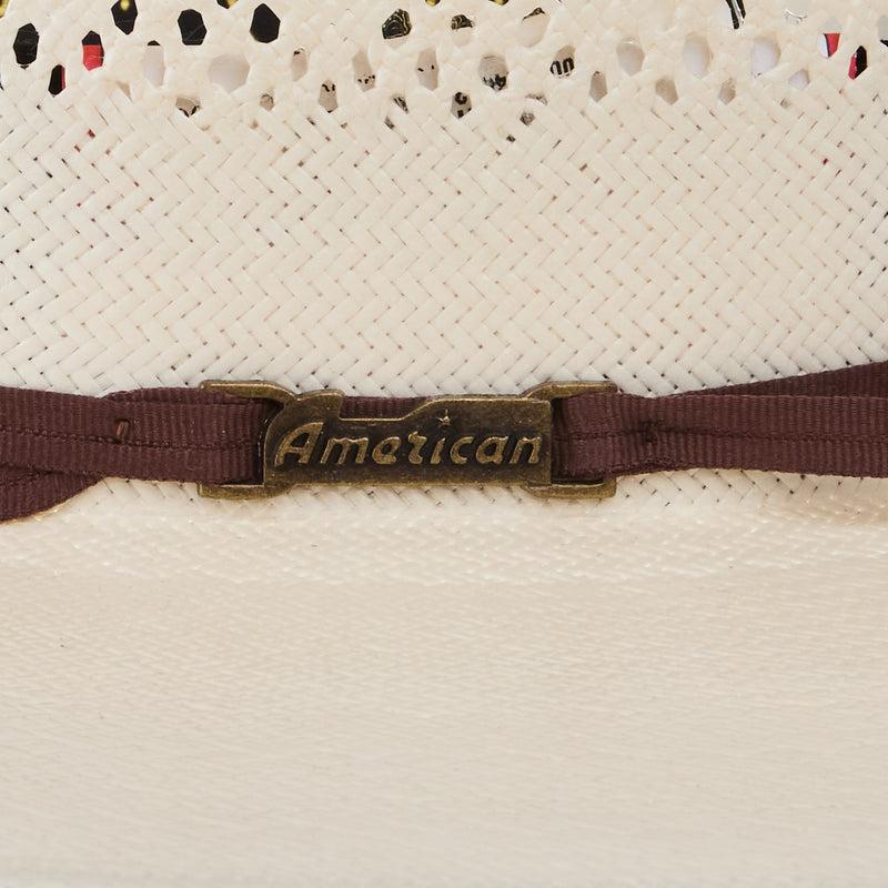 American Hats Co Ivory 8300 4 1/2 Inch Brim Open Crown Straw Hat