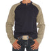 Men's Khaki/Navy Henley Flame Resistant T-Shirt