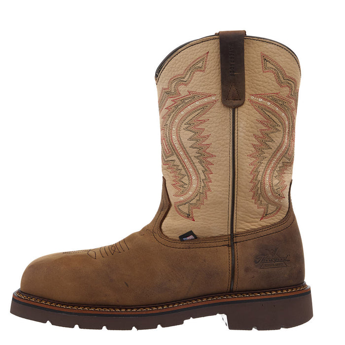 Thorogood Men's Western Work Crazy Horse 11In Brown Waterproof Nano Square Toe Work Boot