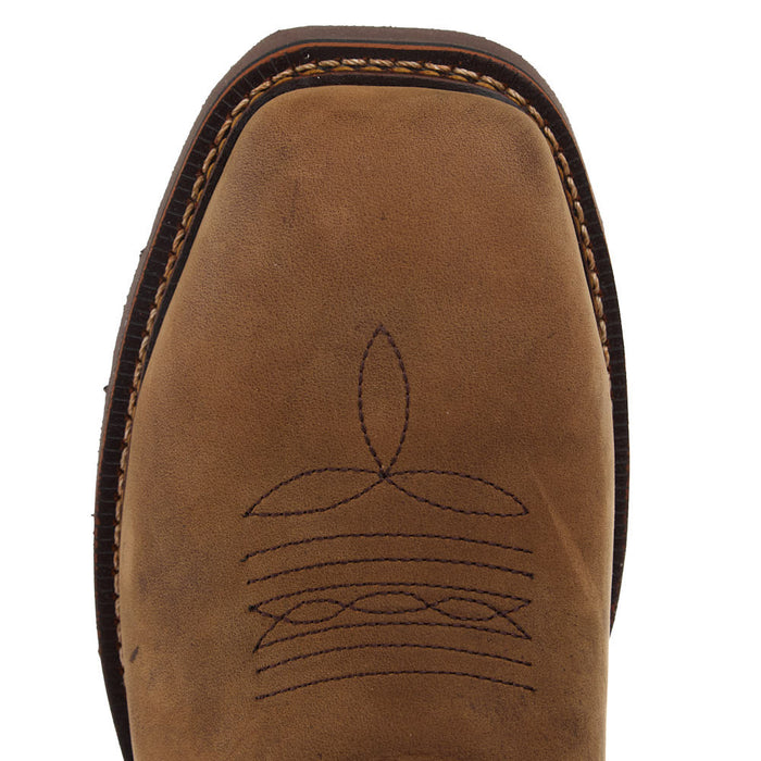 Thorogood Men's Western Work Crazy Horse 11In Brown Waterproof Nano Square Toe Work Boot