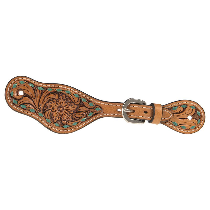 Youth Floral Spur Strap with Buckstitching