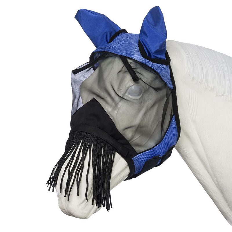 Tough 1 Royal Blue Comfort Mesh Fly Mask with Ears and Removable Nose Piece