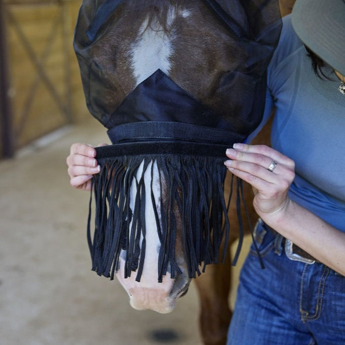 Tough 1 Royal Blue Comfort Mesh Fly Mask with Ears Removable Nose Piece