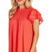 Mud Pie Women's Coral Bowers Smocked Dress