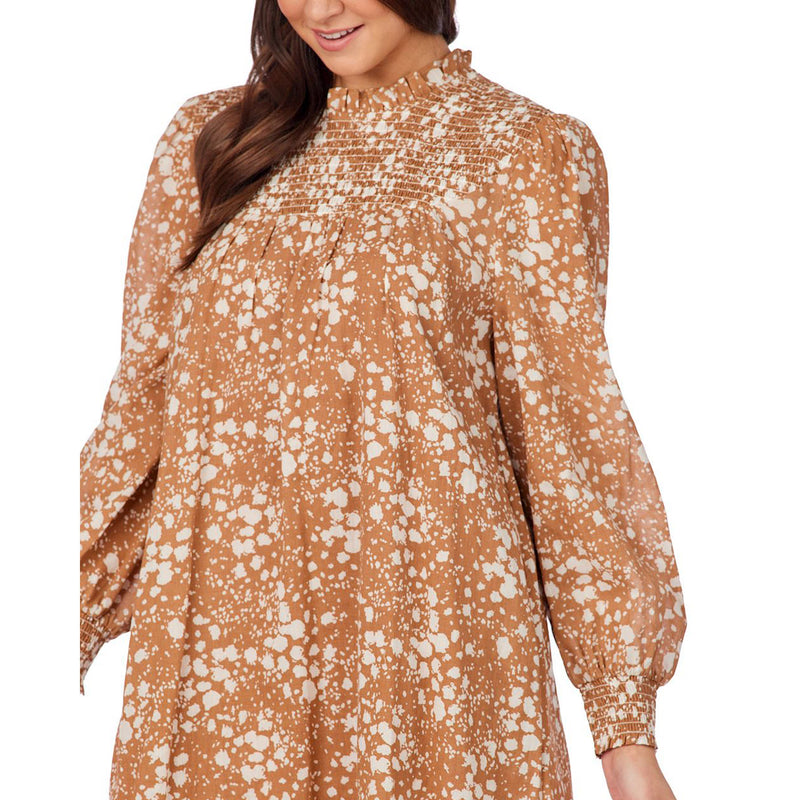 Mud Pie Women's Tan Sports Bennington Smocked Dress