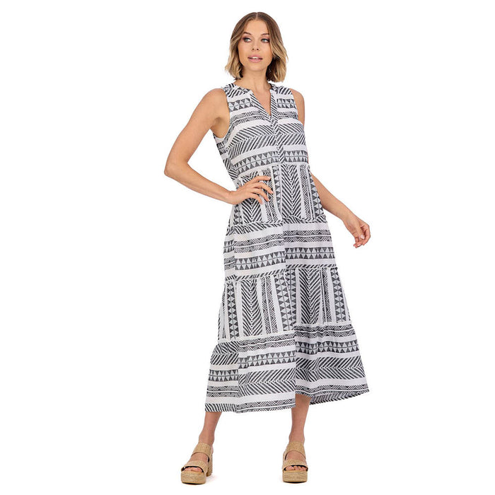 Mud Pie Womens Burke Jacquard Midi Dress