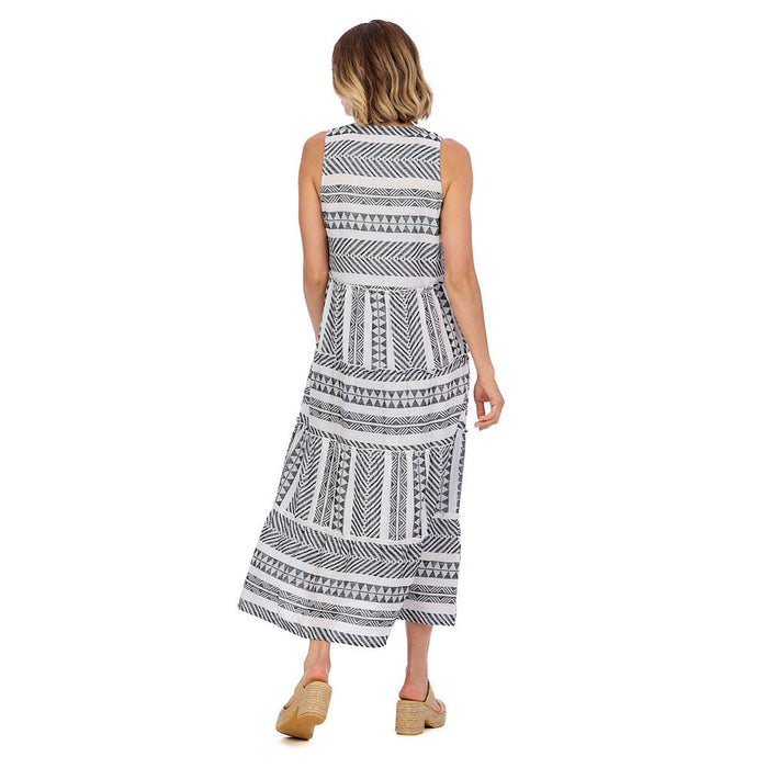 Mud Pie Womens Burke Jacquard Midi Dress
