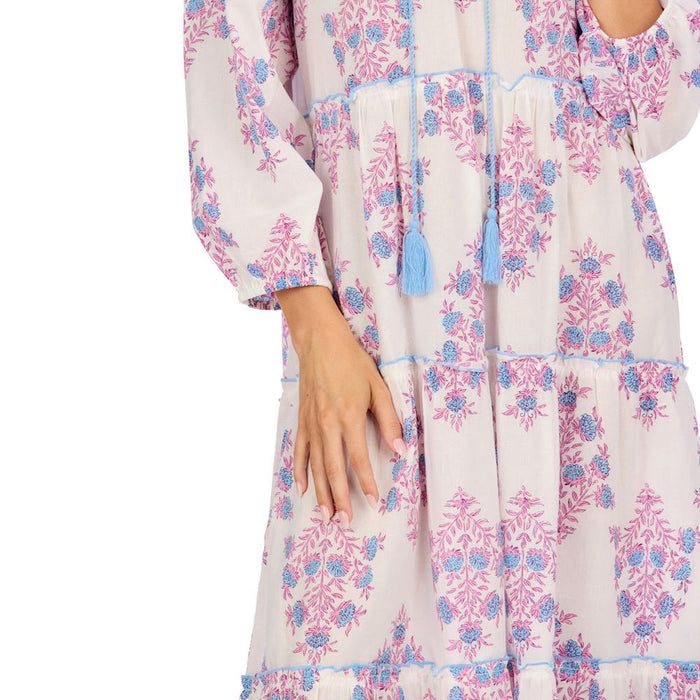 Mud Pie Women's White & Pink Floral Dress